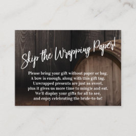 Hoppa över Wrapping Papper! Handskrift Wood Barrel Tilläggskort