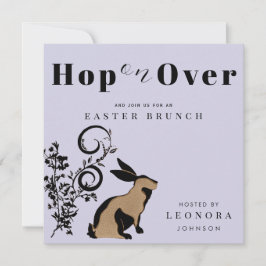Hoppa På Modern Kanin Påskbrunch Inbjudningar