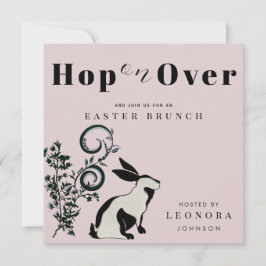 Hoppa På Modern Kanin Påskbrunch Inbjudningar