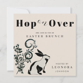 Hoppa På Modern Kanin Påskbrunch Inbjudningar