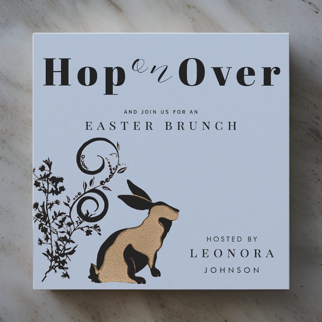 Hoppa På Modern Kanin Påskbrunch Inbjudningar (Skapare uppladdad)