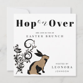 Hoppa På Modern Kanin Påskbrunch Inbjudningar