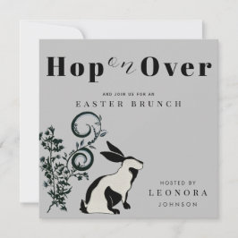 Hoppa På Modern Kanin Påskbrunch Inbjudningar