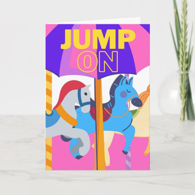 Hoppa på Ta en ride och fira Kort (Framsida)