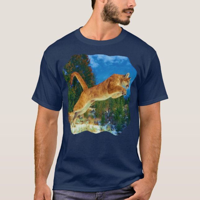Hoppa pumaT-tröja (puman) Tee Shirt (Framsida)