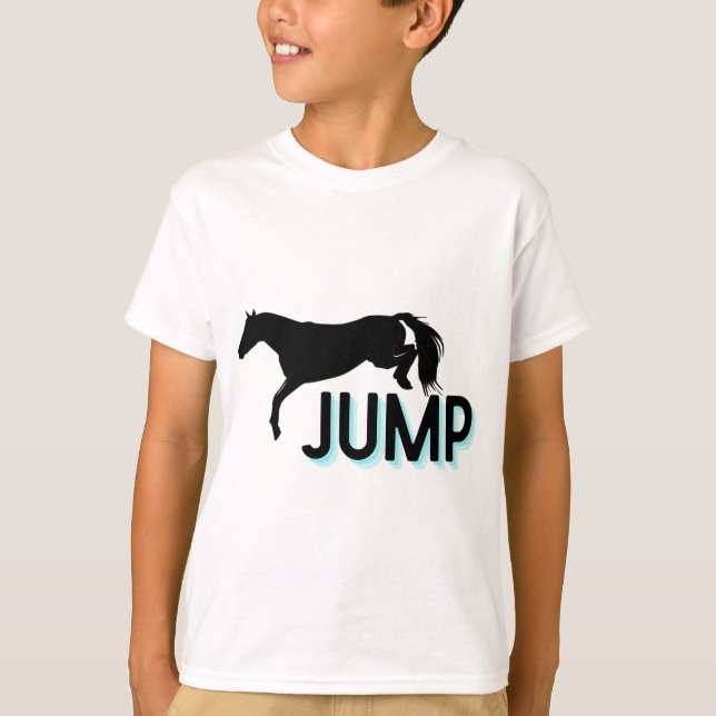 hoppa ryttare häst ridning t shirt (Framsida)