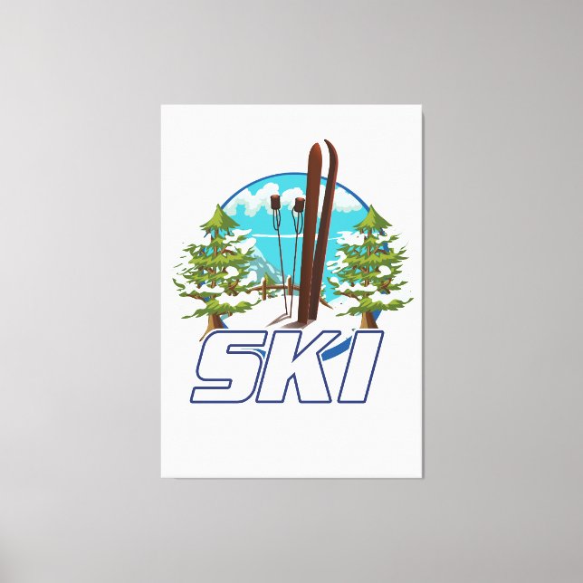 Hoppa, skidan poster logotyp. canvastryck (Framsida)