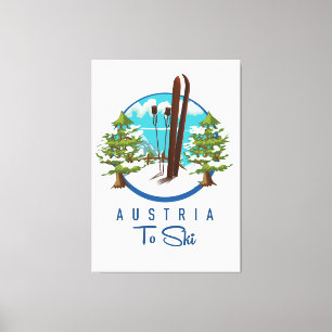 Hoppa, skidan poster logotyp. canvastryck