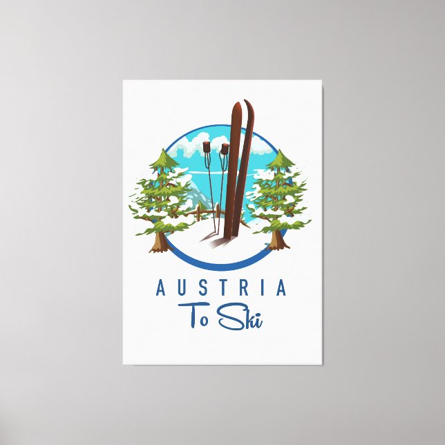 Hoppa, skidan poster logotyp. canvastryck (Framsida)