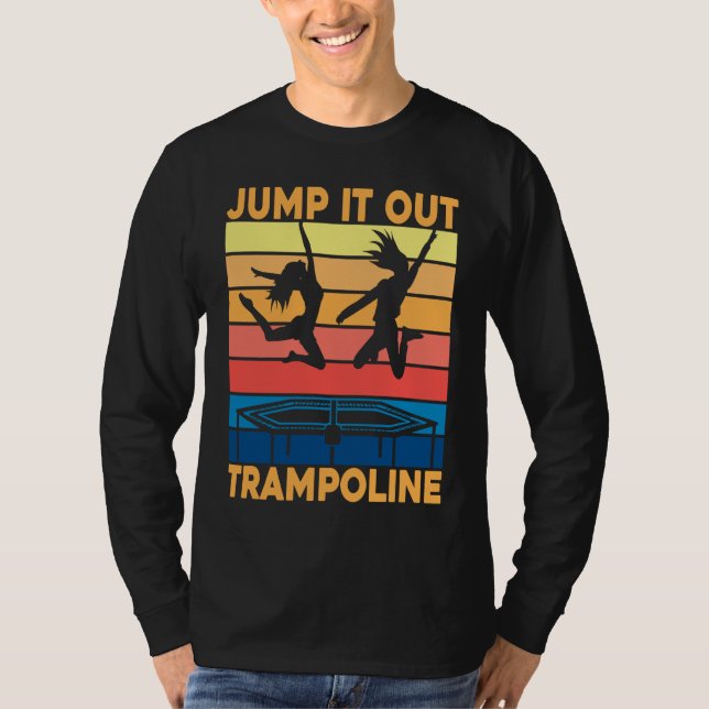 Hoppa ut Trampolin Hoppande Trampolin Gymnastik T Shirt (Framsida)