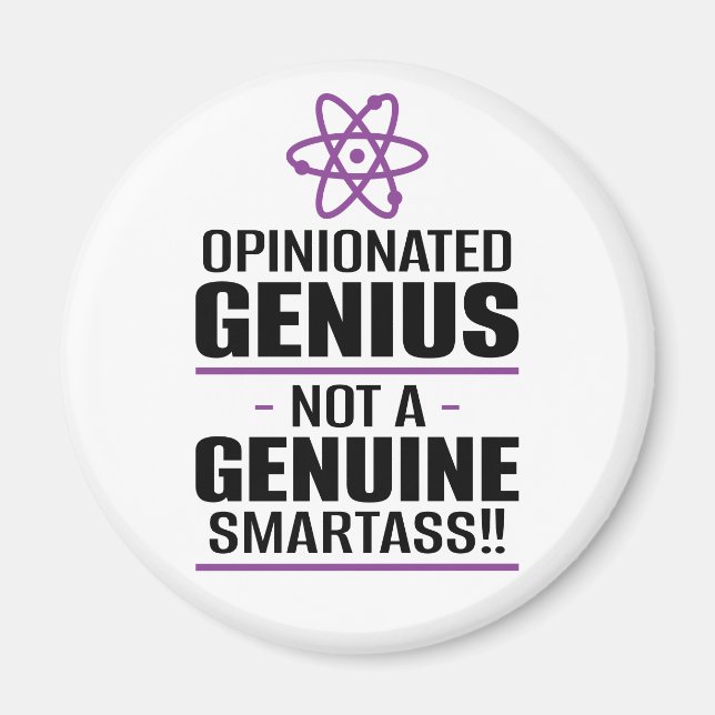 "Hoppad genus...Inte en Äkta Smartass" Magnet (Framsidan)