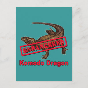 Hoppade Komodo Dragon Tshirts Vykort