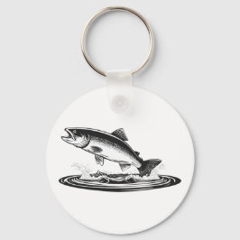 hoppande atlantisk lax fisk nyckelring