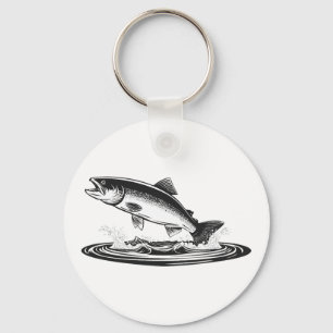 hoppande atlantisk lax fisk nyckelring