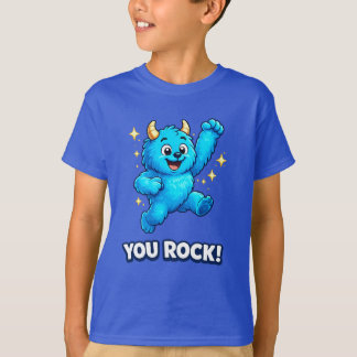 Hoppande Blått Monster Du Är Superstjärna T Shirt