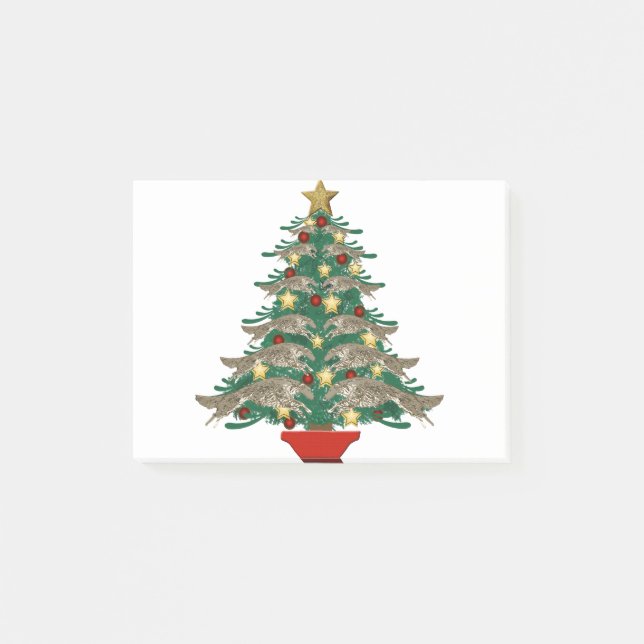 Hoppande Borzoi-julgran Post-it Block (Framsida)