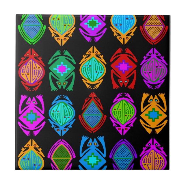 Hoppande grodor kakelplatta (Framsidan)