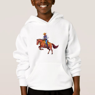 Hoppande häst med mannen t shirt