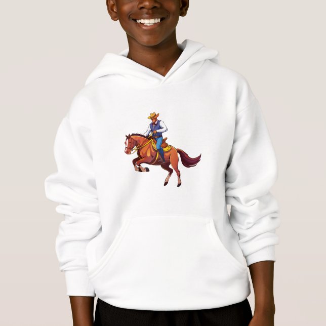 Hoppande häst med mannen t shirt (Framsida)