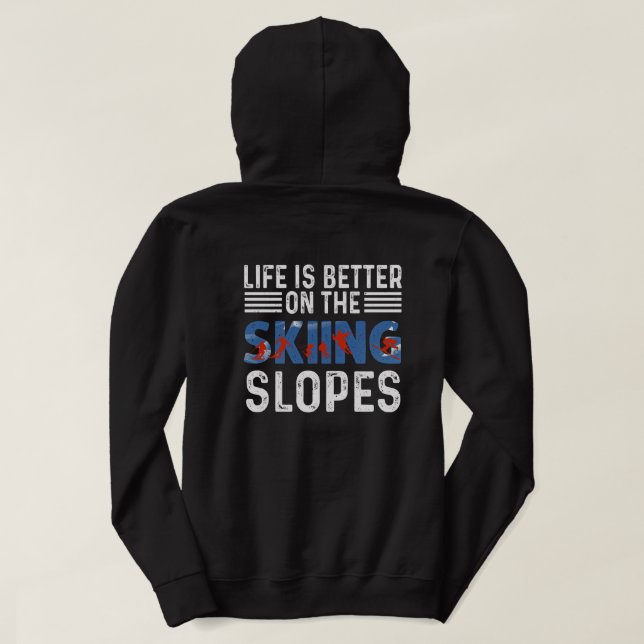 Hoppande, livet är bättre på slätten hoodie (Design baksida)