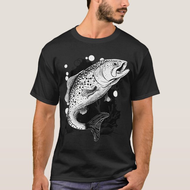 Hoppande öring t shirt (Framsida)