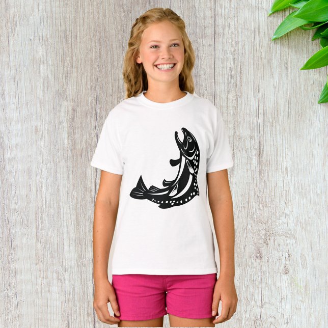 Hoppande öringfisk Siluett T Shirt (Skapare uppladdad)