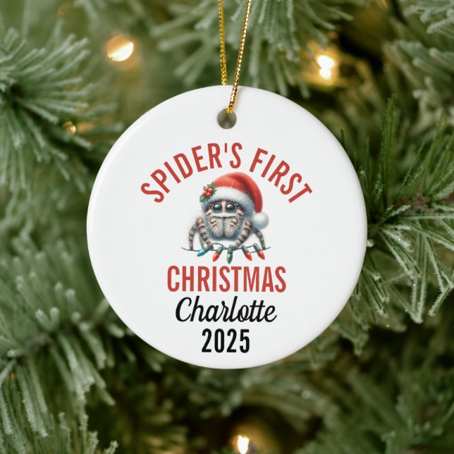 Hoppande Spindels Första Jul 2025 Julgransprydnad Keramik (Träd)