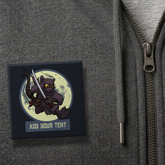 Hoppande svart katt ninja alternativ djurkonst knapp