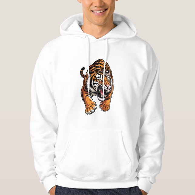 Hoppande tiger hoodie (Framsida)