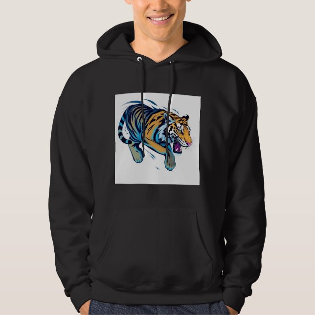 Hoppande Tiger Hoodie (Framsida)