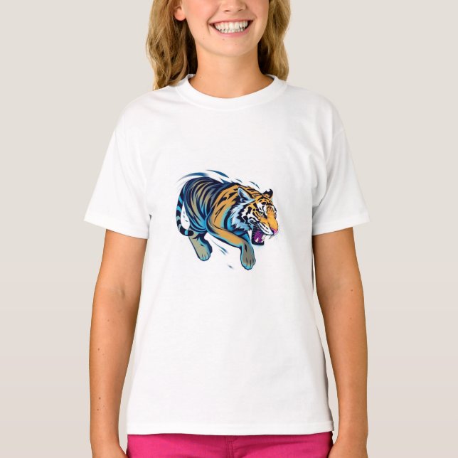 Hoppande Tiger T Shirt (Framsida)