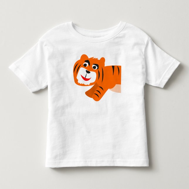 Hoppande Tiger  T Shirt (Framsida)