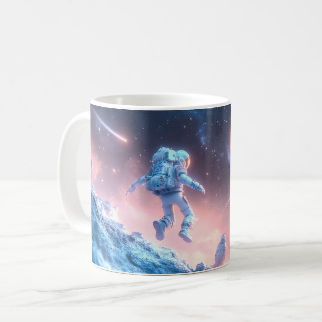 Hoppar Astronaut Kaffemugg (Framsida vänster)