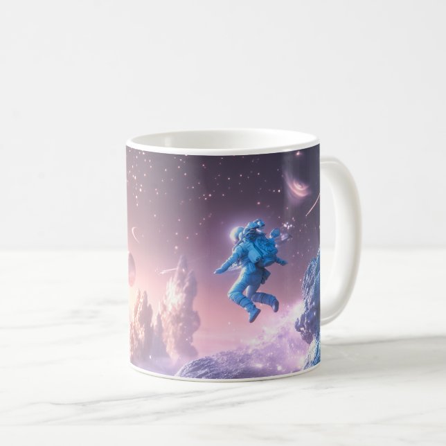 Hoppar Astronaut Kaffemugg (Framsida höger)