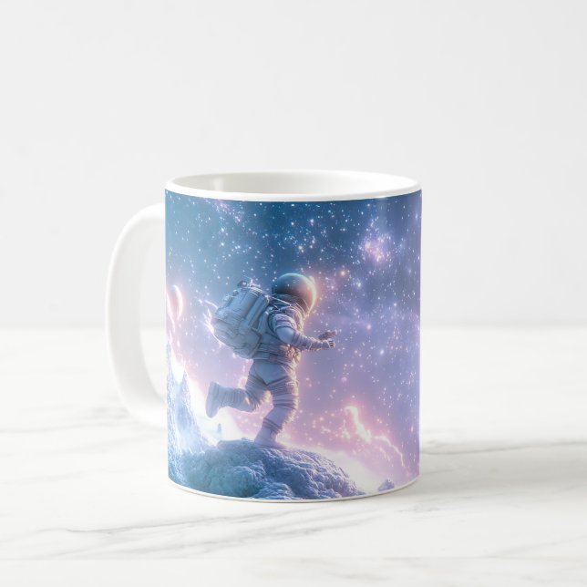 Hoppar Astronaut Kaffemugg (Framsida vänster)