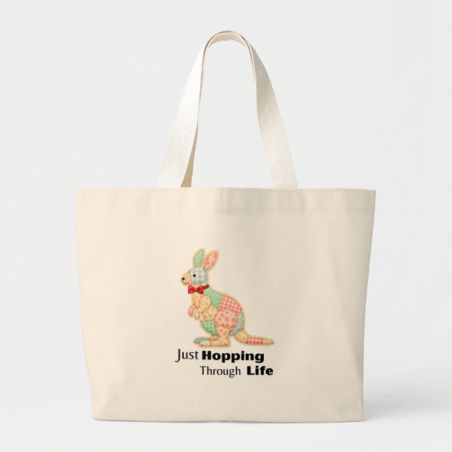 Hoppar bara genom livet kängurudesign jumbo tygkasse (Framsidan)