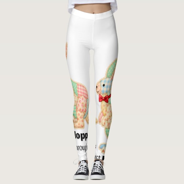 Hoppar bara genom livet kängurudesign leggings (Framsida)