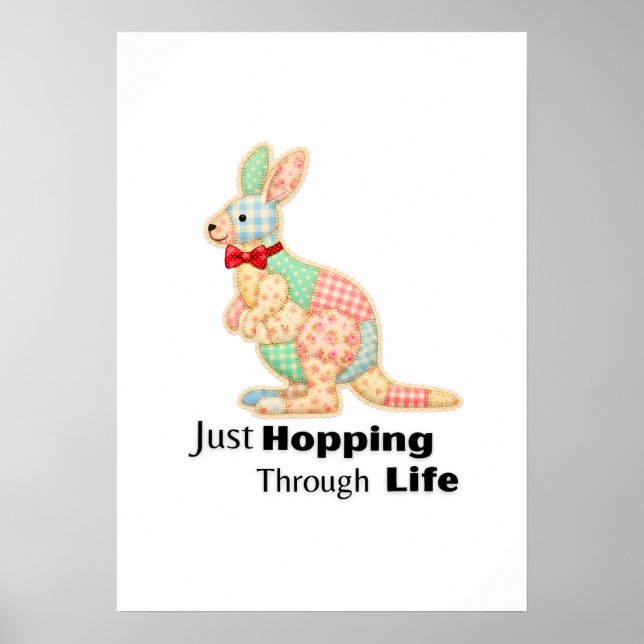 Hoppar bara genom livet kängurudesign poster (Framsidan)