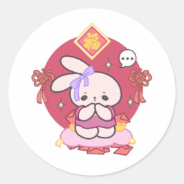 Hoppar för Tur Lunar-nyårslösning Runt Klistermärke