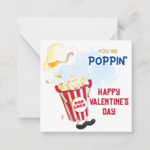 Hoppar Förbi Popcorn Klassrums Valentine-kort Anteckningskort