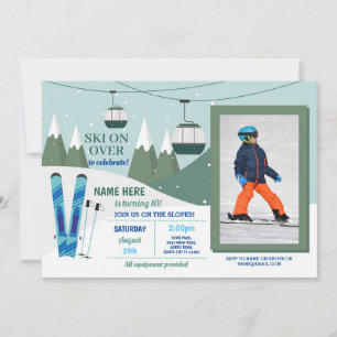 Hoppar över Födelsedagsfest Slopes Ski Snowboard P Inbjudningar