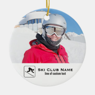 Hoppar över Klubb Ski Team Skier Anpassningsbar P Julgransprydnad Keramik