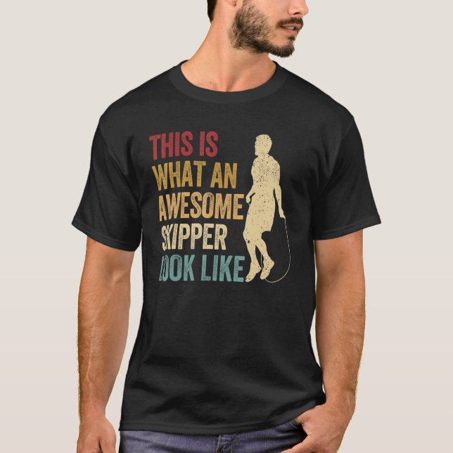 Hoppar över Rope Jumping Rope Jump Rope Fantastisk T Shirt (Framsida)