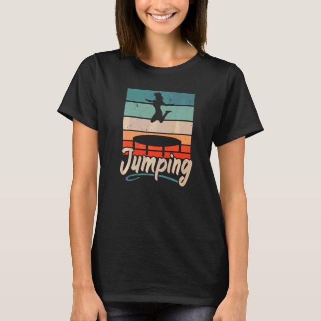 Hoppare Hoppande Trampolinist Trampolinering Tramp T Shirt (Framsida)
