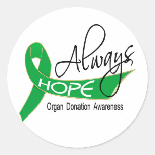 Hoppas alltid på organdonation runt klistermärke