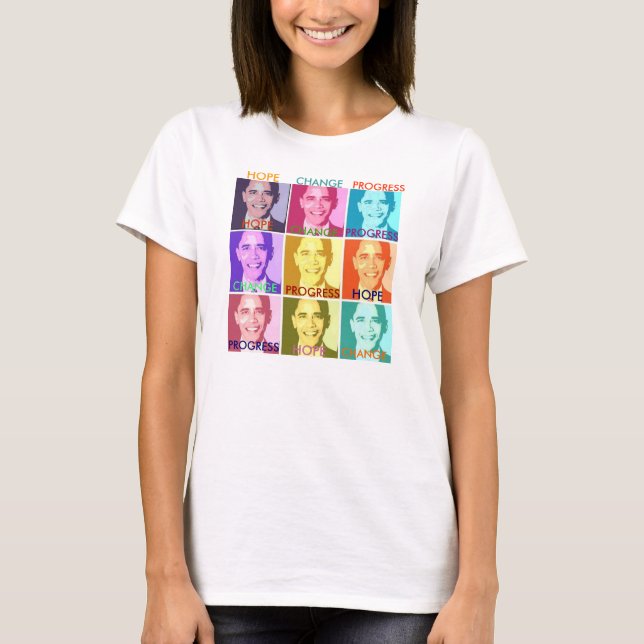 HOPPAS & ÄNDRA den OBAMA TSHIRTEN - - Cus…, - Tee Shirt (Framsida)