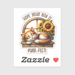 Hoppas att din dag är perfekt Cute Cat Pun Klistermärken