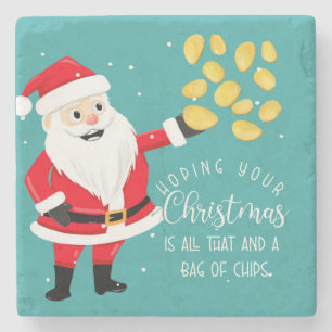Hoppas att din jul är allt det där och chip väskan stenunderlägg