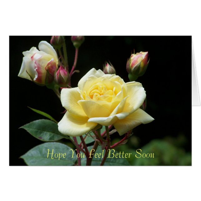 Hoppas att du känner dig bättre snart hälsningskort (Framsidan Horizontal)