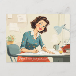 Hoppas att du snart hör av dig! vykort